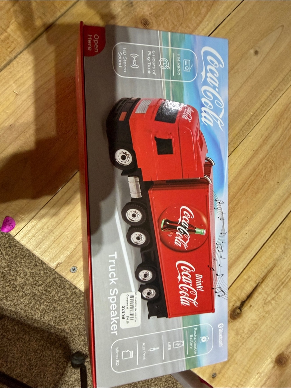 Coca Cola Red Toy Truck Speaker with White Logos